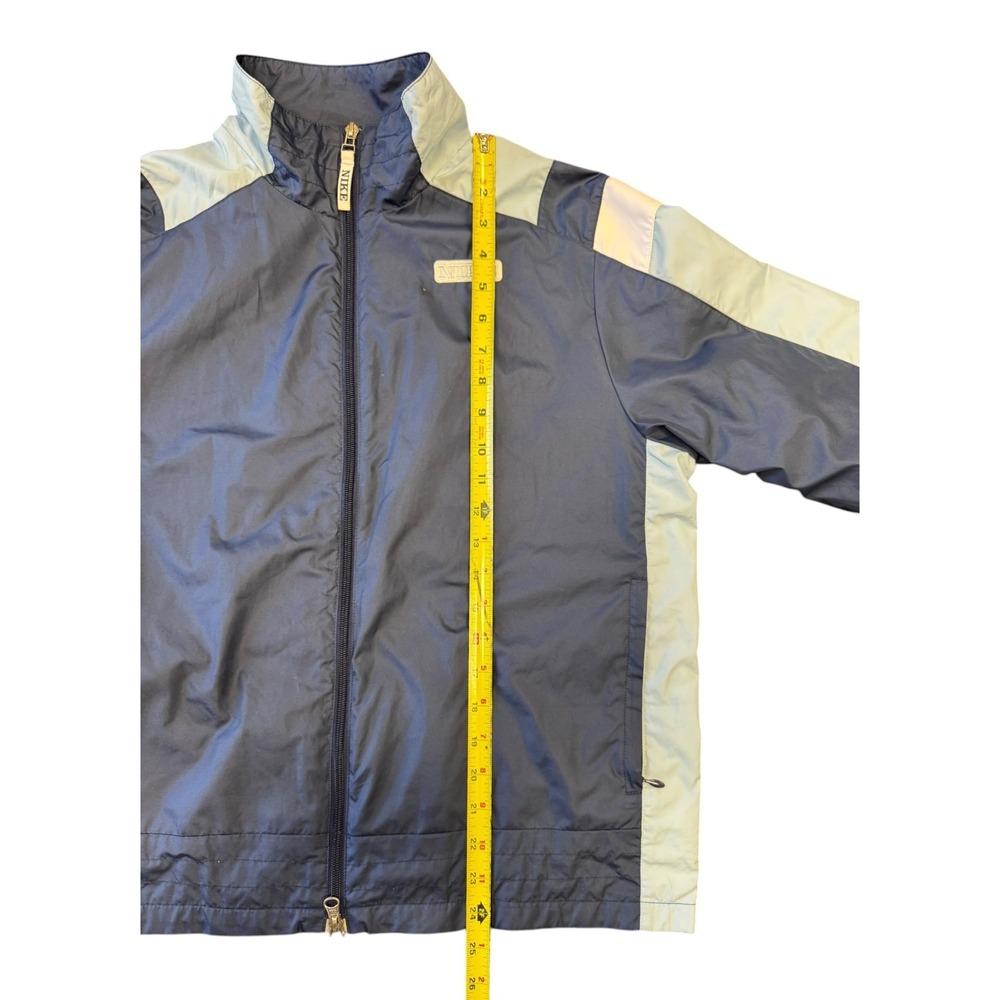 Vintage 90s Nike Kids Windbreaker Jacket Navy Colorblock Full Zip Youth L 12-14 - Picture 7 of 7